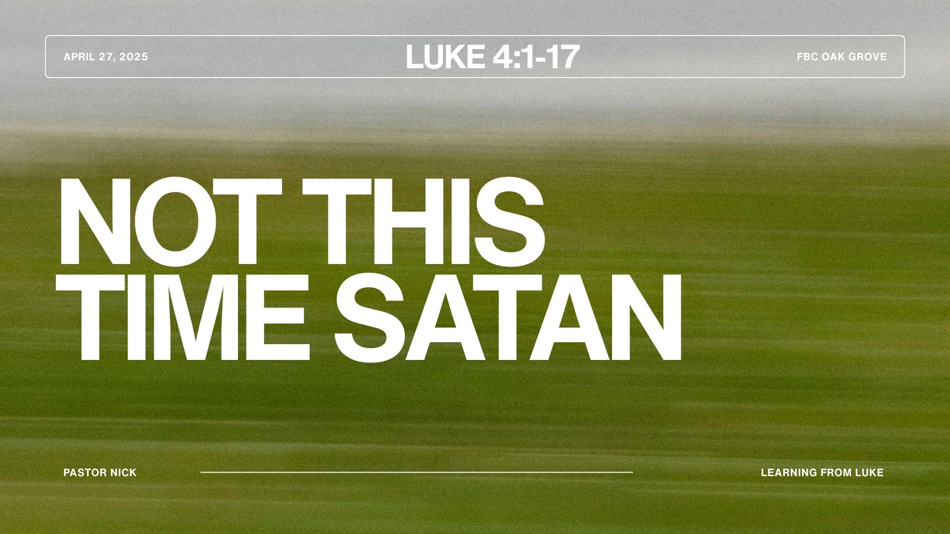 Not This Time, Satan!